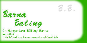 barna baling business card