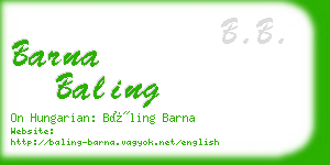 barna baling business card